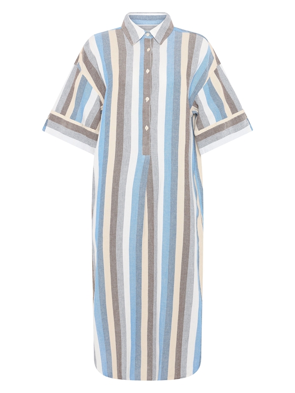 KnowledgeCotton Apparel Womens Structure Shirt Dress - Multi color stripe
